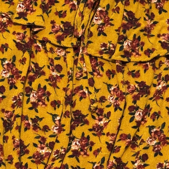 Altar'd State Mustard Floral Off-Shoulder Top - Picture 2 of 2